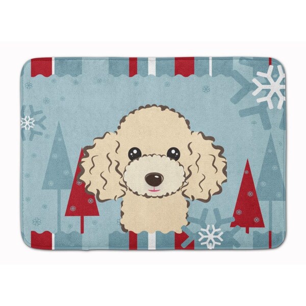 Carolines Treasures Winter Holiday Buff Poodle Machine Washable Memory Foam Mat BB1754RUG - main